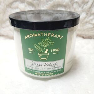 BBW Aromatherapy Stress Relief Eucalyptus and Spearmint 3 Wick Candle New